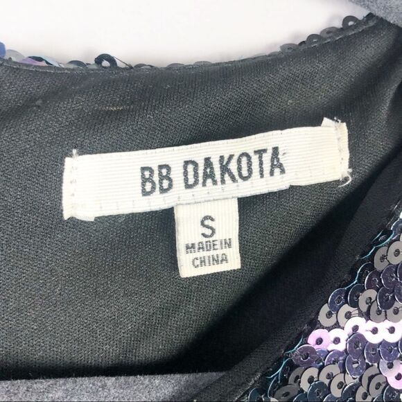 BB DAKOTA | Black Iridescent Sequin Mini Dress S - Picture 6 of 8
